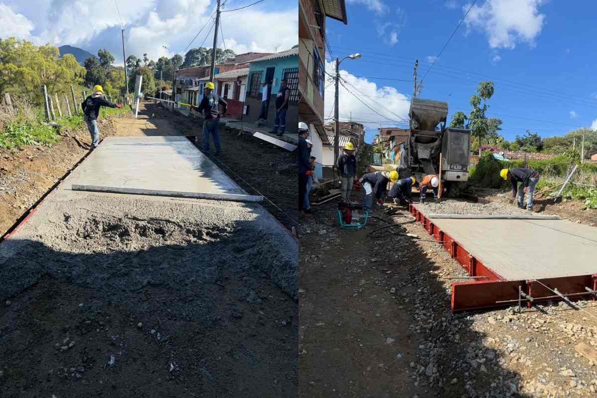 Inician obras de pavimentación en el barrio Santo Tomás para mejorar la movilidad en Sonsón